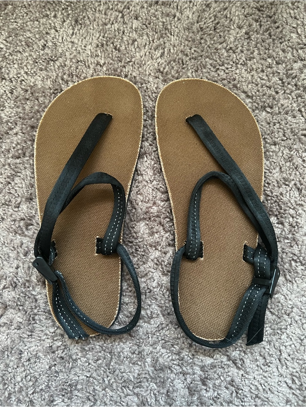 Women's Brown and Black Strappy Sandals